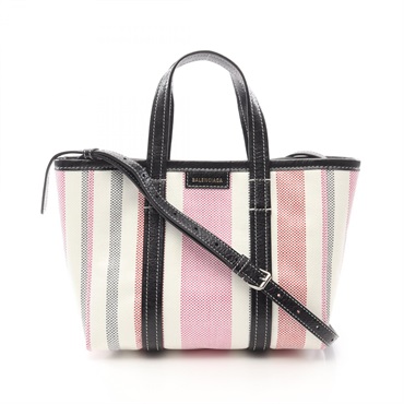 BALENCIAGA BARBES Small Hand tote shoulder crossbody bag 671404 leather Raffia