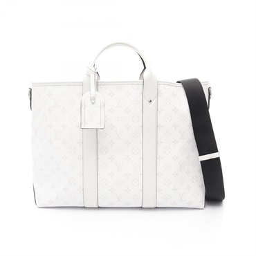 LOUIS VUITTON Weekend Shoulder Tote NM Bag M30919 Taigalama canvas leather White