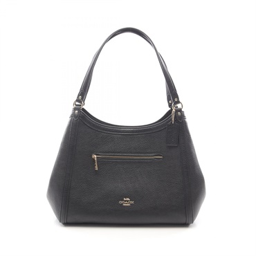 COACH Kristy Shoulder Bag Triple Compartments C6231 Leather Black Used Women