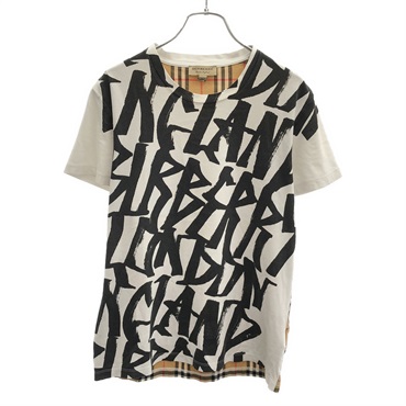 BURBERRY Print Short Sleeve T-shirt 4073740 Cotton White #XXS Used Women