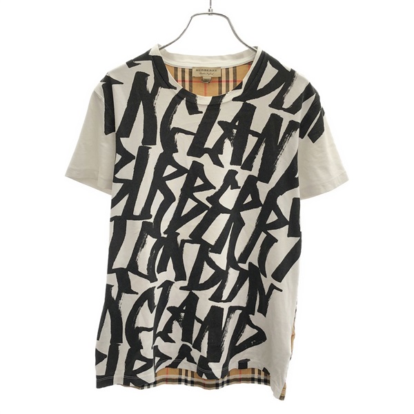 BURBERRY Print Short Sleeve T-shirt 4073740 Cotton White #XXS Used Women