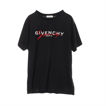 GIVENCHY SIGNATURE PRINT TEE T-shirt #M short sleeves cotton Black Used mens