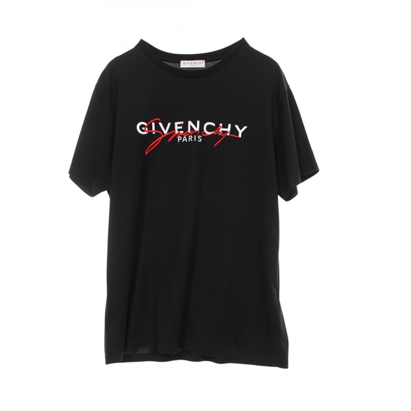 GIVENCHY SIGNATURE PRINT TEE T-shirt #M short sleeves cotton Black Used mens