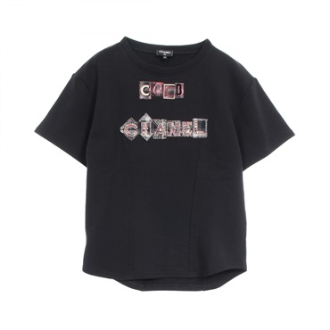CHANEL T-shirt tops P71283V6207721B cotton Black Used Women #34 COCO CC