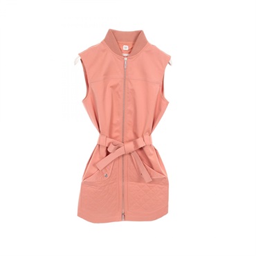 HERMES Belted Equestrian Dress H5E0552DQ Cotton PinkSize 38 Used Women