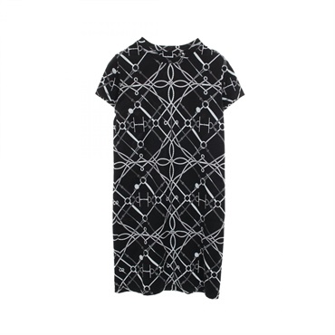 HERMES PARCOURS SANS FAUTE Dress *16-7704 Cotton Black Gray #38 Used Women