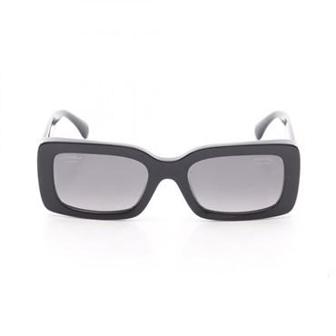 CHANEL COCO Mark sunglasses eyewear Plastic Black Used Women CC
