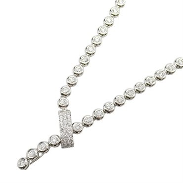 JEWELRY Diamond Necklace 18KWG White Gold Used women 43cm