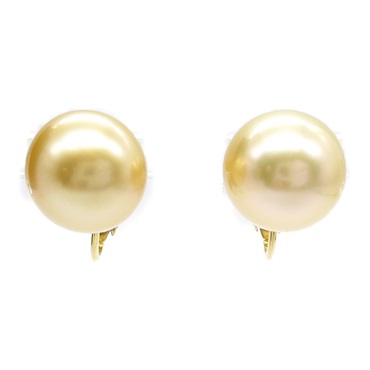 JEWELRY Pearl screw back earrings 18KYG Yellow Gold Used Women