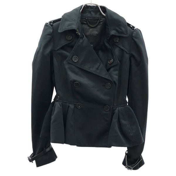 BURBERRY Short Coat Cotton Black Size 40 Used Women