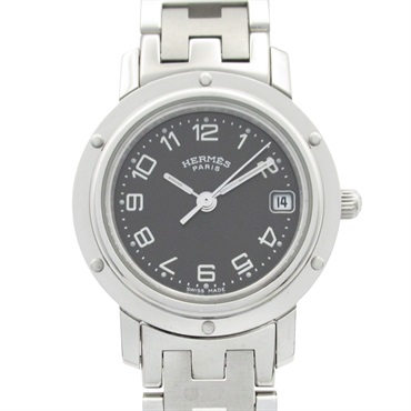 HERMES Clipper Wrist Watch CL4.210 Quartz Stainless Steel Used Women