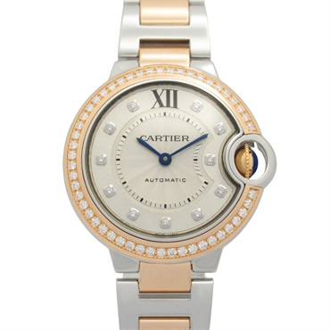 CARTIER Baron Blue 11 Diamond Wrist Watch WE902077 Auto 18KPG SS used women