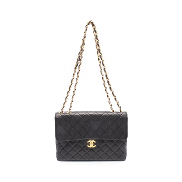 CHANEL Jumbo Matelasse 30 chain Shoulder Bag A04412 Lamb leather Black GHW Used