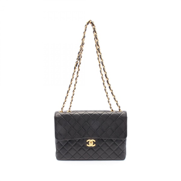CHANEL Jumbo Matelasse 30 chain Shoulder Bag A04412 Lamb leather Black GHW Used