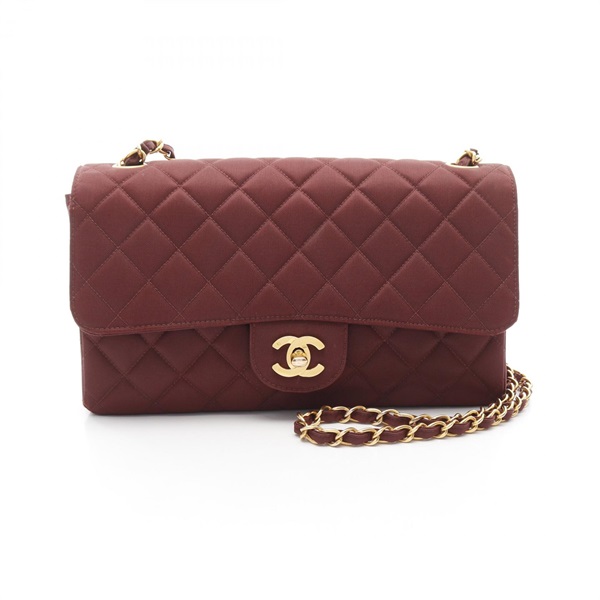 CHANEL Matelasse single flap chain Shoulder crossbody Bag Nylon Bordeaux GHW
