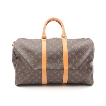 LOUIS VUITTON Keepall45 Handbag M41428 Monogram canvas leather Brown Used unisex