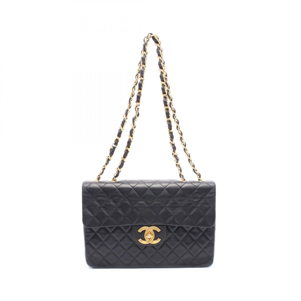 CHANEL Jumbo Matelasse 34 chain Shoulder Bag A01094 Lamb leather BK GHW Used CC