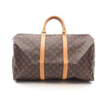 LOUIS VUITTON Keepall50 Handbag M41426 Monogram canvas leather Brown Used unisex