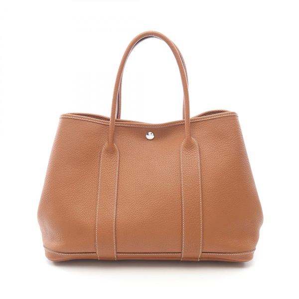 HERMES Garden party PM Tote Bag O Negonda leather Brown Used Women SHW