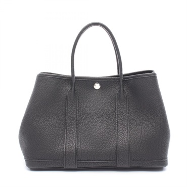 HERMES Garden party TPM Tote Bag T 051568CK Negonda leather Black Used SHW