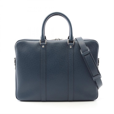 LOUIS VUITTON Porte document Voyage PM Business bag M30639 Taiga Blue Used mens