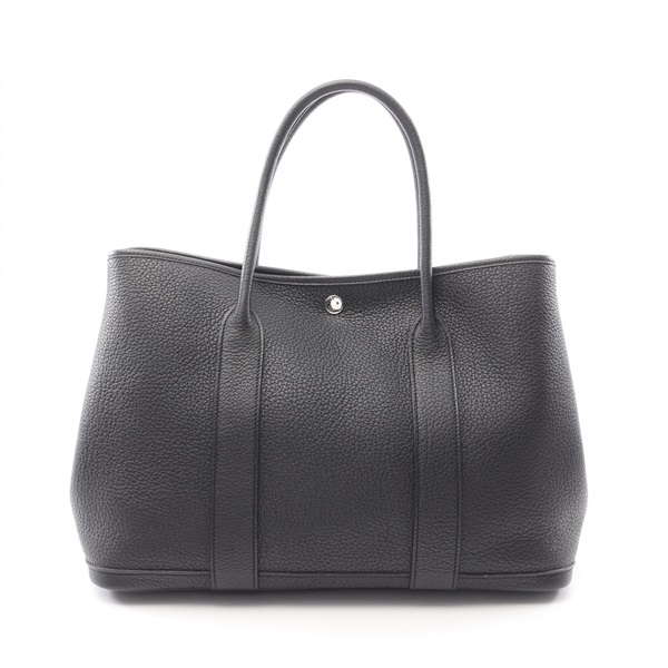 HERMES Garden party PM Tote Bag 051559CK Negonda leather Black Used Women SHW C