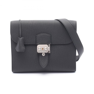 HERMES Sac Adepeche 21 Shoulder Bag 084109CK Togo leather Black Used SHW U mens