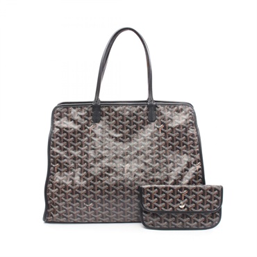 GOYARD Ardy PM Tote Bag PVC coated canvas leather Black Brown White Used Women