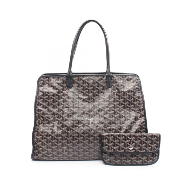 GOYARD Ardy PM Tote Bag PVC coated canvas leather Black Brown White Used Women