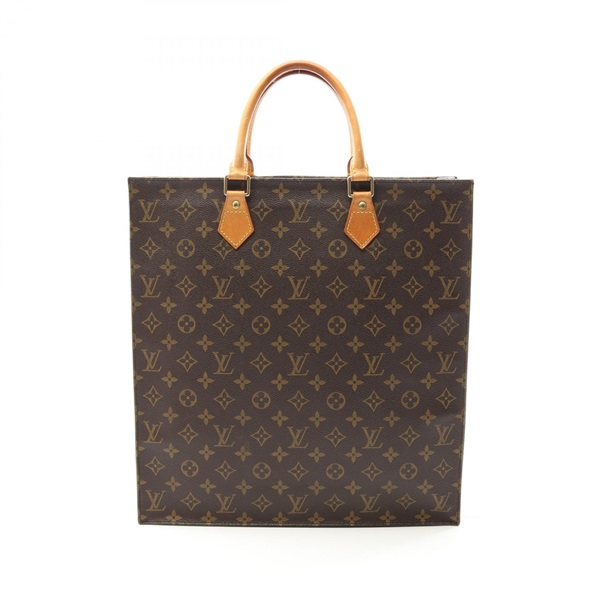 LOUIS VUITTON Sac Plat Tote Bag M51140 Monogram canvas leather Brown Used Women
