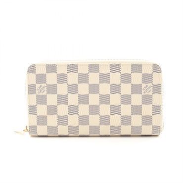LOUIS VUITTON Zippy Organizer wallet N60012 Damier Azur canvas White Used Women