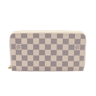 LOUIS VUITTON Zippy Organizer wallet N60012 Damier Azur canvas White Used Women