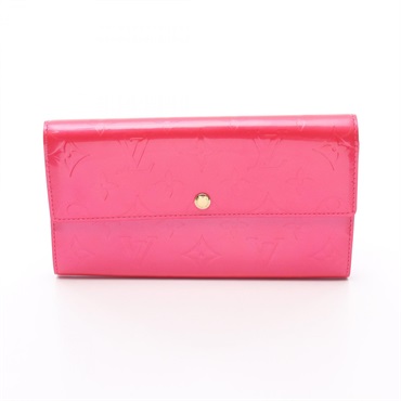 LOUIS VUITTON Porte-Monnaie Credit Bi-fold Wallet M91236 Vernis leather Fuschia