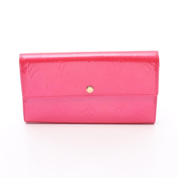 LOUIS VUITTON Porte-Monnaie Credit Bi-fold Wallet M91236 Vernis leather Fuschia