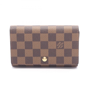 LOUIS VUITTON Porte Monnaie Billet Tresol wallet N61730 Damier Ebene Used Women