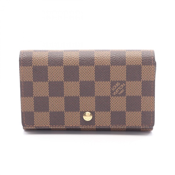 LOUIS VUITTON Porte Monnaie Billet Tresol wallet N61730 Damier Ebene Used Women