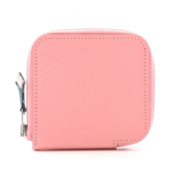 HERMES Azap Compact Mini Silk Inn wallet 069647CK Epsom leather Pink Used SHW A
