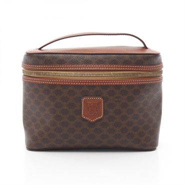 CELINE Macadam Handbag MC96 PVC coated canvas leather Brown Used Women