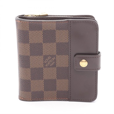 LOUIS VUITTON Compact zip Bifold wallet N61668 Damier canvas Ebene Used Women LV