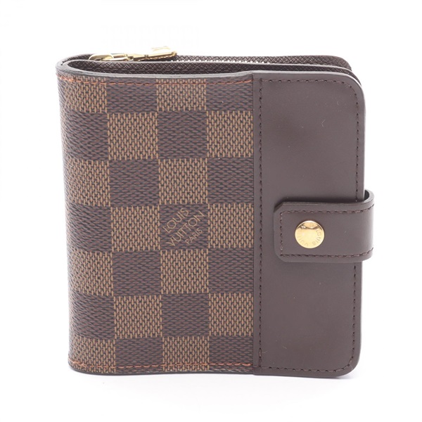 LOUIS VUITTON Compact zip Bifold wallet N61668 Damier canvas Ebene Used Women LV