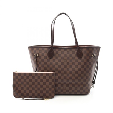LOUIS VUITTON Neverfull MM Tote shoulder Bag N41603 Damier Ebene Rose Ballerine