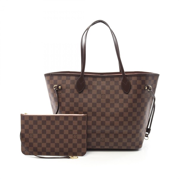 LOUIS VUITTON Neverfull MM Tote shoulder Bag N41603 Damier Ebene Rose Ballerine