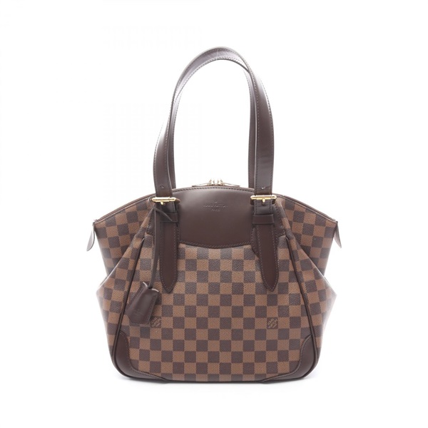 LOUIS VUITTON Verona MM Shoulder Bag N41118 Damier canvas Brown Ebene Used Women