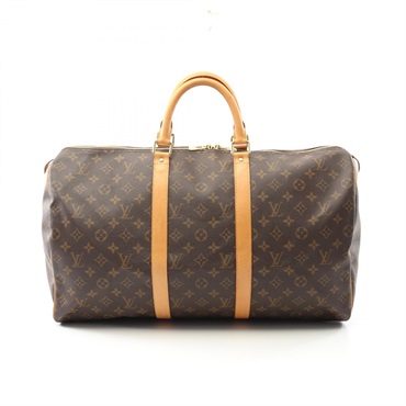 LOUIS VUITTON Keepall 50 hand travel bag M41426 Monogram leather Brown Used LV