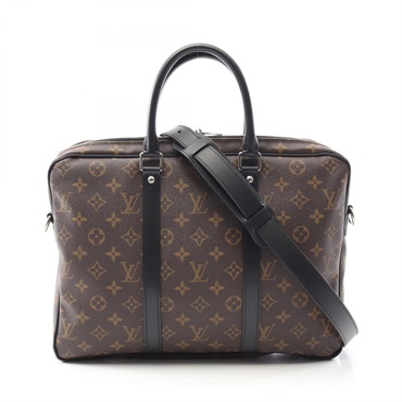 LOUIS VUITTON PDV PM Business bag M52005 Monogram macassar canvas Brown BK Used