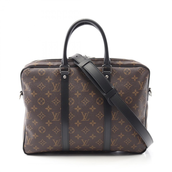 LOUIS VUITTON PDV PM Business bag M52005 Monogram macassar canvas Brown BK Used