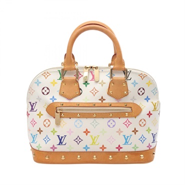 LOUIS VUITTON Alma Handbag M92647 Monogram Multicolore canvas leather White Used