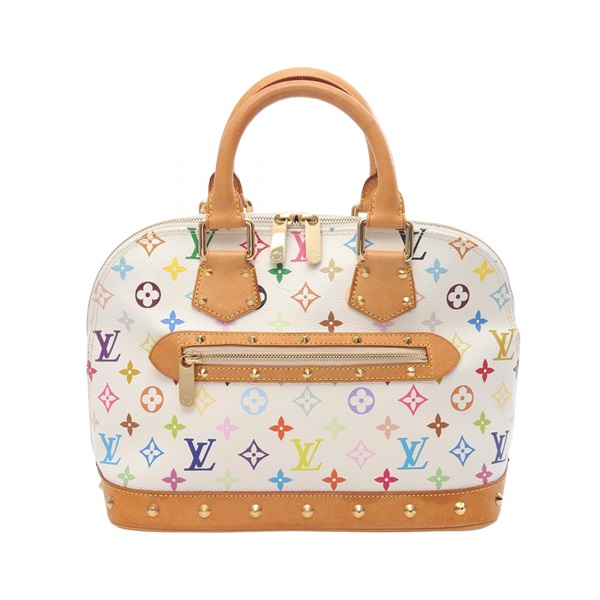 LOUIS VUITTON Alma Handbag M92647 Monogram Multicolore canvas leather White Used