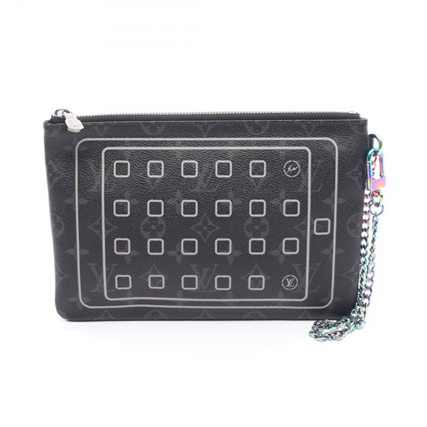 LOUIS VUITTON × fragment design iPad case Pouch M64449 Monogram eclipse Black LV
