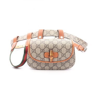 GUCCI Bamboo 1947 Mini Belt Bag GG Supreme 681137 canvas leather Beige Brown